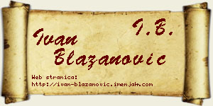 Ivan Blažanović vizit kartica
